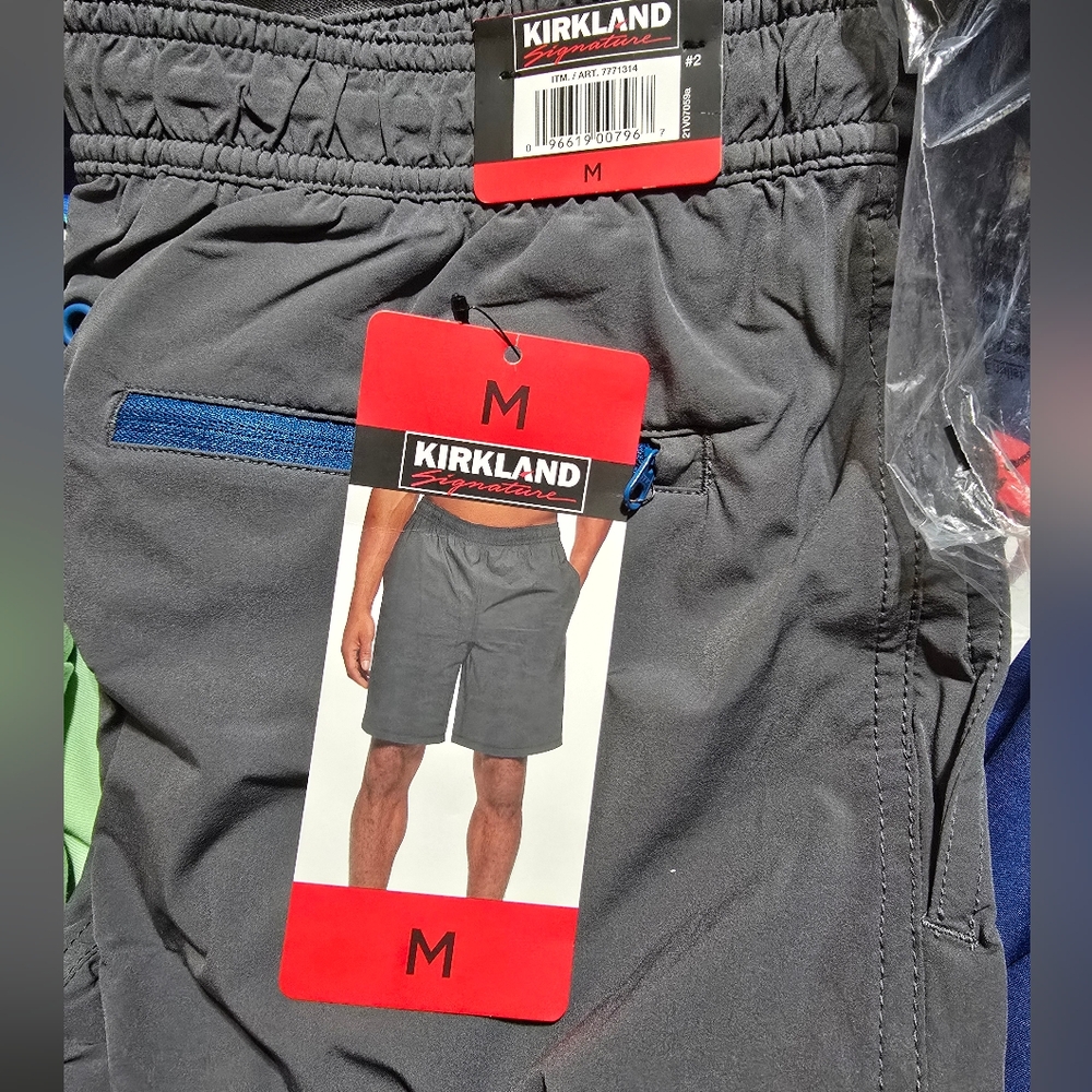 Kirkland Signature Men's Swim Shorts, Grey, Medium